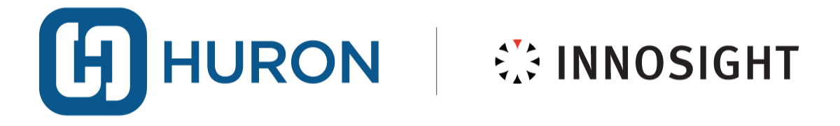 Huron and Innosight Logos, side by side divided by a single line